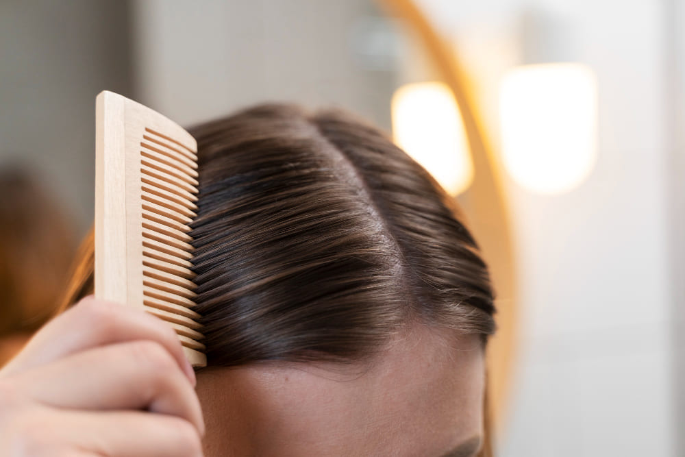 combing hair